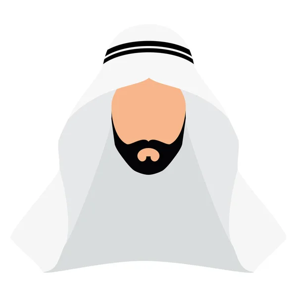 Caractère Arabe Traditionnel Masculin Abstrait Isolé Illustration Vectorielle — Image vectorielle