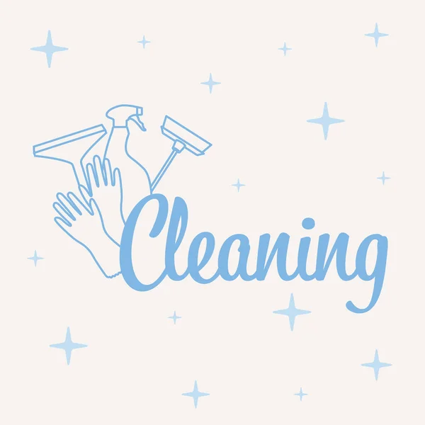 Cleaning Services Concept Poster Cleaning Products Vector Illustration — Stock Vector