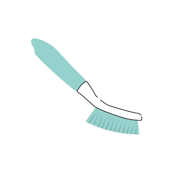 Icono Aislado Cepillo Limpieza Monocromo Ilustración Vectorial — Vector de stock