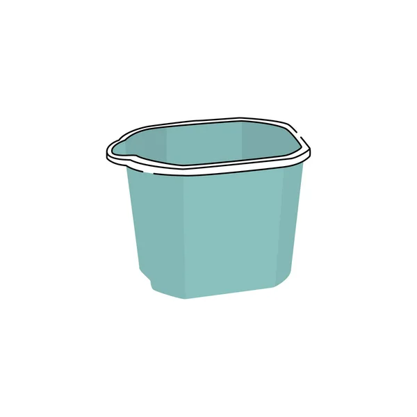 孤立的单色清洁桶图标矢量插图 — 图库矢量图片