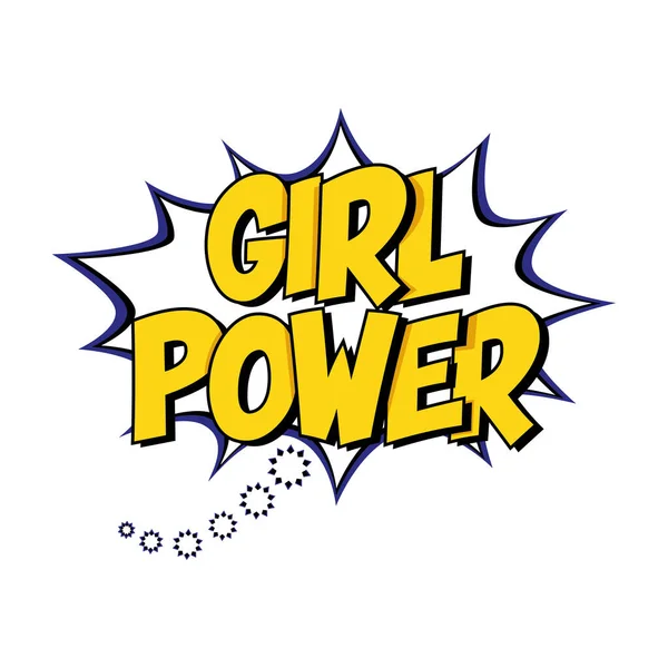 Vereinzelte Komische Sprechblase Mit Girl Power Text Vector Illustration — Stockvektor