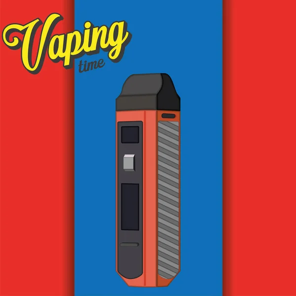Color Vapeo Tiempo Concepto Cigarrillo Electrónico Vector Ilustración — Archivo Imágenes Vectoriales