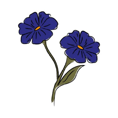 İzole edilmiş renkli gerçekçi çiçek çizimi Vektör illüstrasyonu