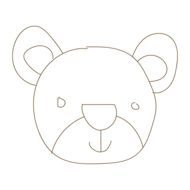 Ayrı renkte sevimli ayı avatar çocuk Vektör çizimi