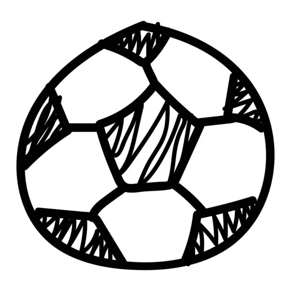 Isolierte Farbige Fußball Kind Skizze Vector Illustration — Stockvektor