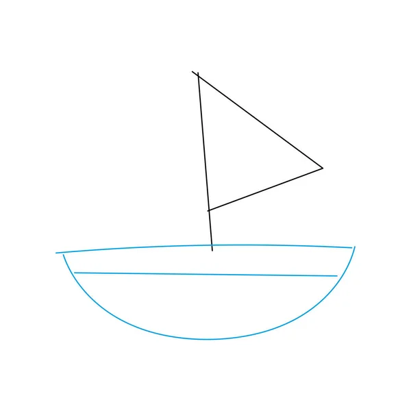 Zole Edilmiş Renkli Gemi Çocuğu Vektör Çizimi — Stok Vektör