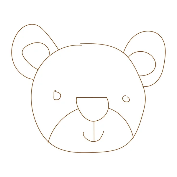 Изолированный Цветной Милый Медведь Аватар Ребенка Набросок Векторной Иллюстрации — стоковый вектор