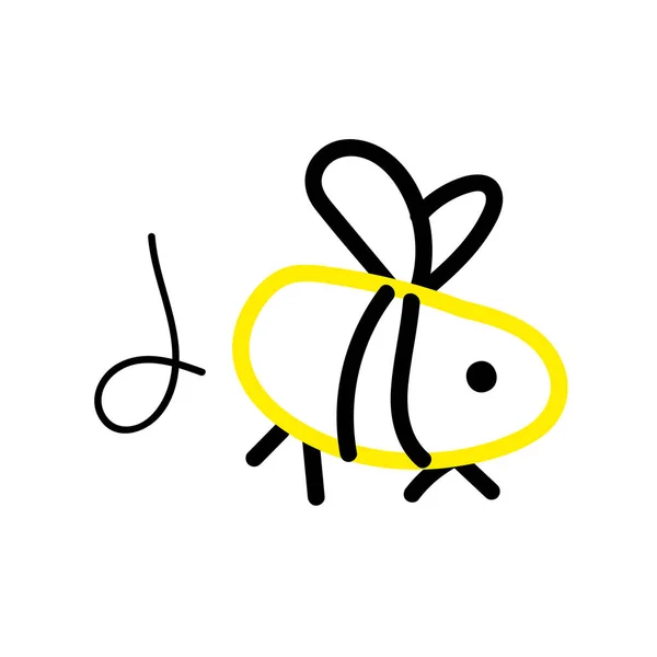 独立した色の蜂の子供のスケッチベクトルイラスト — ストックベクタ