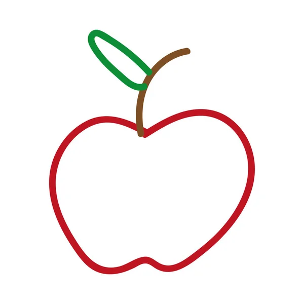 Μεμονωμένο Έγχρωμο Παιδί Μήλο Σκίτσο Διάνυσμα Εικονογράφηση — Διανυσματικό Αρχείο