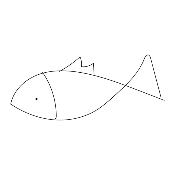 Isolierte Farbige Fische Kind Skizze Vektor Illustration — Stockvektor