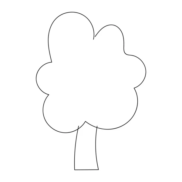 Απομονωμένο Έγχρωμο Παιδί Δέντρο Σκίτσο Διάνυσμα Εικονογράφηση — Διανυσματικό Αρχείο