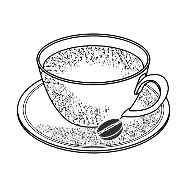 Geïsoleerde Retro Koffiekop Schets Vector Illustratie — Stockvector