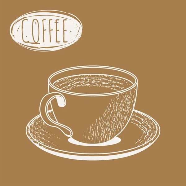 Farbiges Poster Mit Retro Kaffeetasse Skizze Vector Illustration — Stockvektor