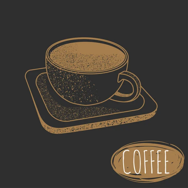Colored Poster Retro Coffee Cup Sketch Vector Illustration — Stock Vector