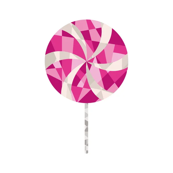 Isolated Colored Low Poly Lollipop Candy Icon Vector Illustration — Stock Vector