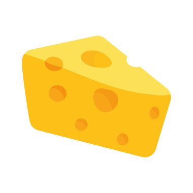 İzole edilmiş renkli peynir simgesi Düz Tasarım Vektörü illüstrasyonu