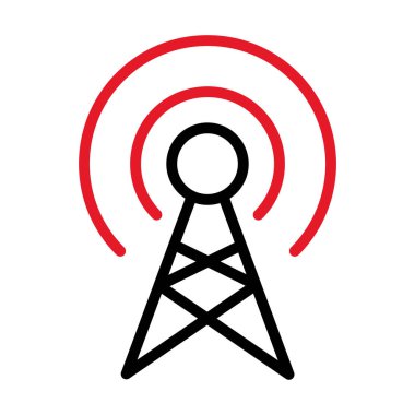 İzole edilmiş renkli yayın anten Akımı servis simgesi Vektör illüstrasyonuName