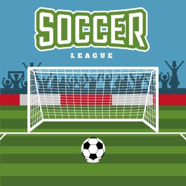 Metin Vektörü illüstrasyonlu renkli futbol ligi şablonu