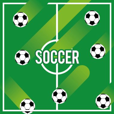 Metin Vektörü illüstrasyonlu renkli futbol ligi şablonu