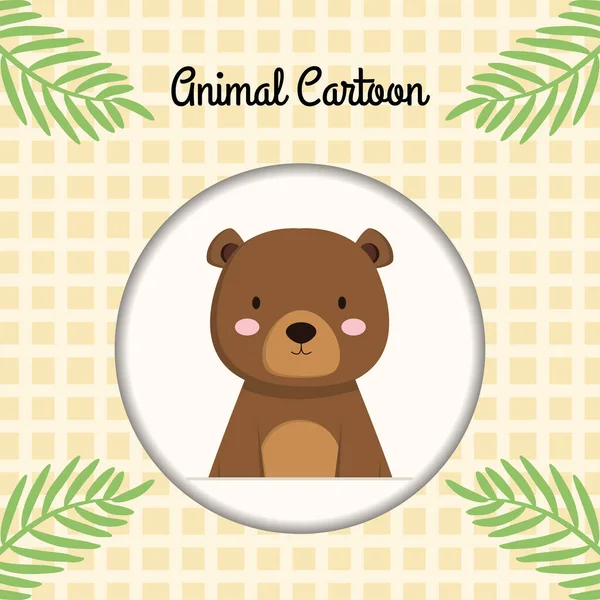 Isolado Bonito Urso Personagem Avatar Vector Ilustração — Vetor de Stock