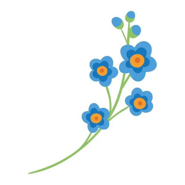 Izolované Barevné Sezónní Listy Květinami Vektorové Ilustrace — Stockový vektor