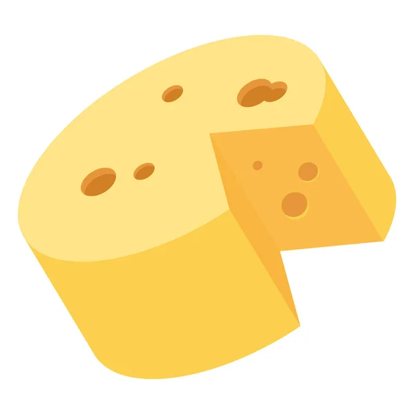独立した色のチーズアイコンフラットデザインベクトルイラスト — ストックベクタ