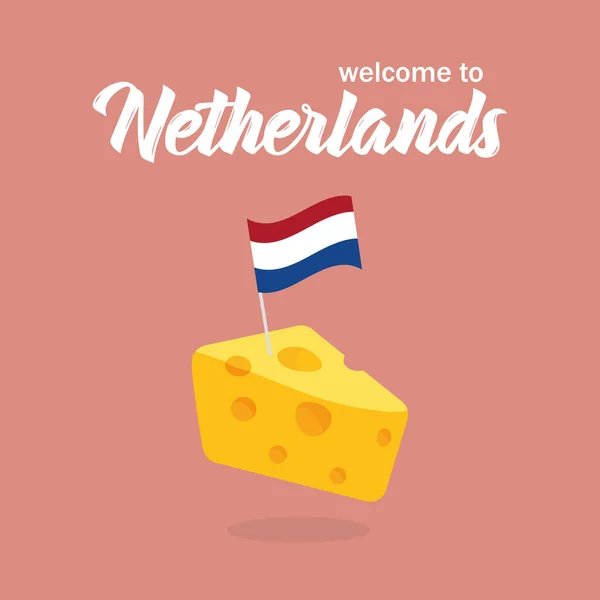 Ізольований Сир Прапором Нідерландів — стоковий вектор