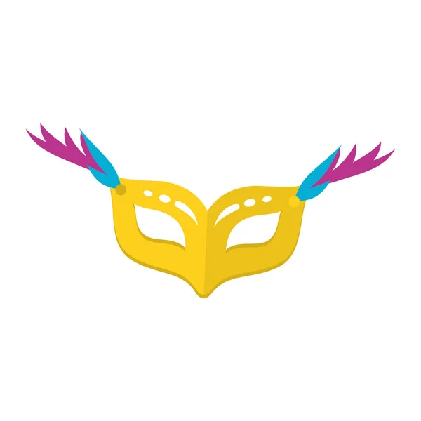 Máscara Carnaval Color Aislado Con Icono Plumas Ilustración Vectorial — Archivo Imágenes Vectoriales