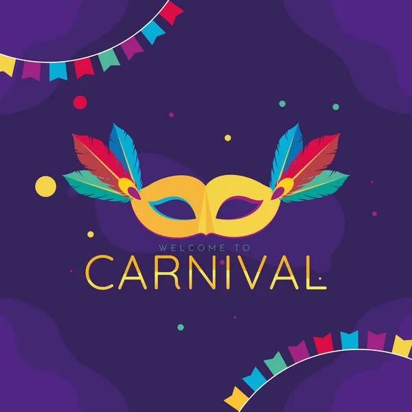 Colored Carnival Template Venice Mask Vector Illustration — Stock Vector