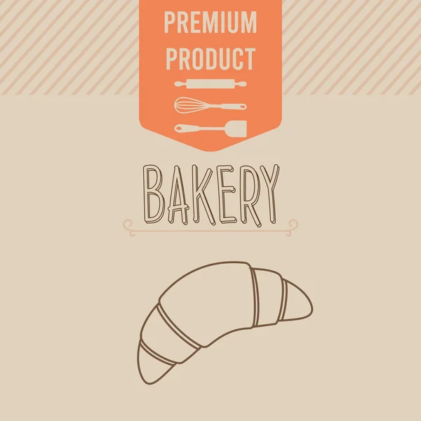 Icono Panadería Croissant Aislado Ilustración Vectorial — Vector de stock