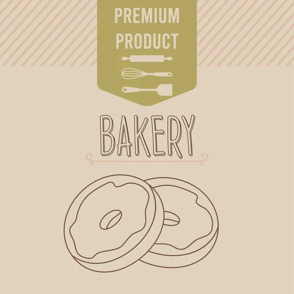 Geïsoleerde Paar Donuts Bakkerij Product Icoon Vector Illustratie — Stockvector
