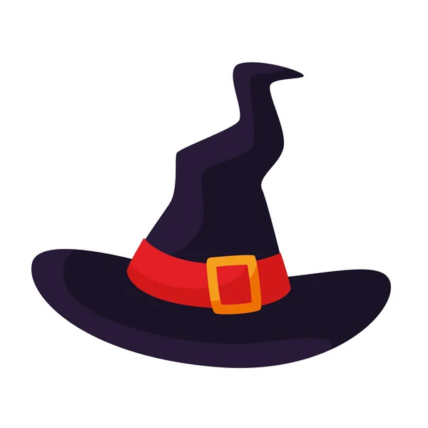 Zole Edilmiş Renkli Cadı Şapkası Simgesi Vektör Illüstrasyonu — Stok Vektör