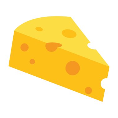 İzole edilmiş peynir simgesi Düz Tasarım Vektörü illüstrasyonu