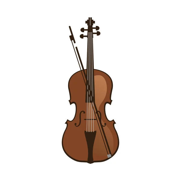Isolado Violino Colorido Instrumento Musical Ilustração Vetorial — Vetor de Stock