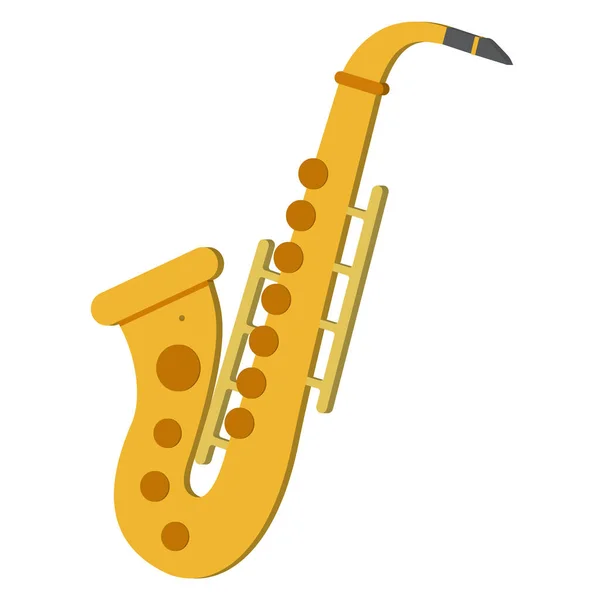 Isolado Colorido Saxofone Instrumento Musical Ilustração Vetorial —  Vetores de Stock