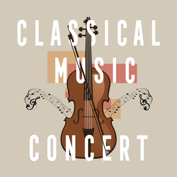 Colored classical music concert brochure Vector illustration