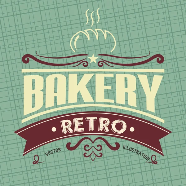 Colored Retro Bakery Shop Poster Vector Illustration — Stock Vector