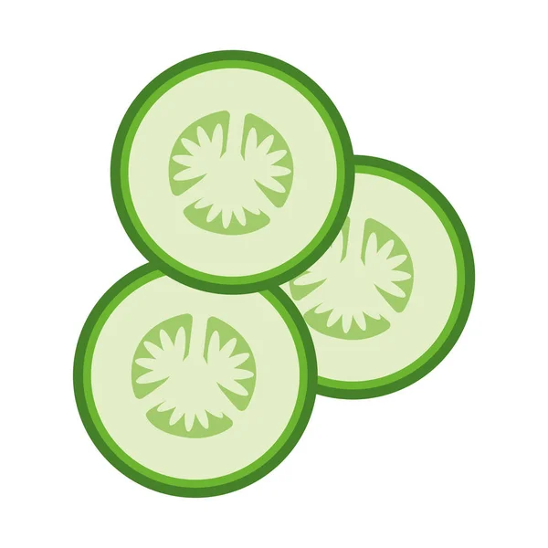 Isolated Colored Cucumber Slices Icon Flat Design Vector Illustration — Stock Vector