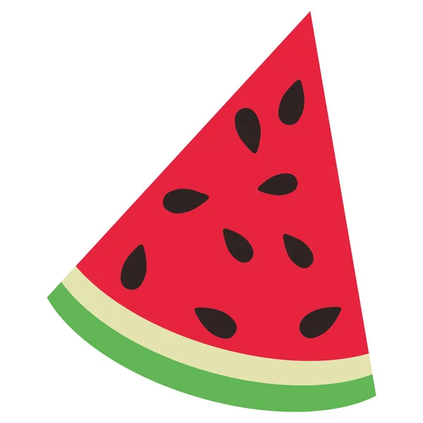 Geïsoleerde Gekleurde Watermeloen Icoon Platte Ontwerp Vector Illustratie — Stockvector