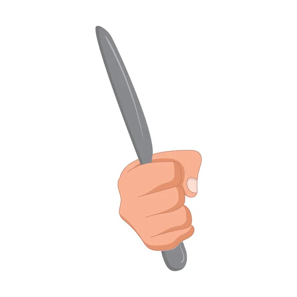 ナイフのアイコンを保持する隔離された手ベクトルイラスト — ストックベクタ