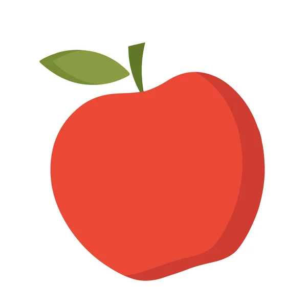 Μεμονωμένο Χρωματισμένο Εικονίδιο Μήλου Επίπεδη Σχεδίαση Διανυσματική Απεικόνιση — Διανυσματικό Αρχείο