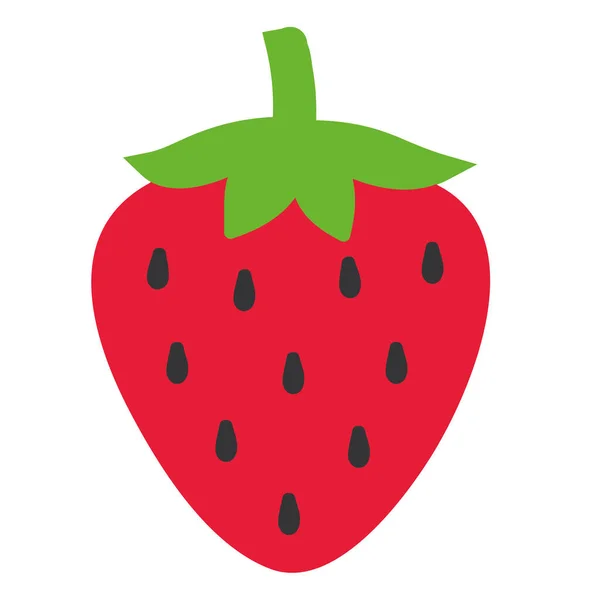 Isolated Colored Strawberry Icon Flat Design Vector Illustration — Stock Vector