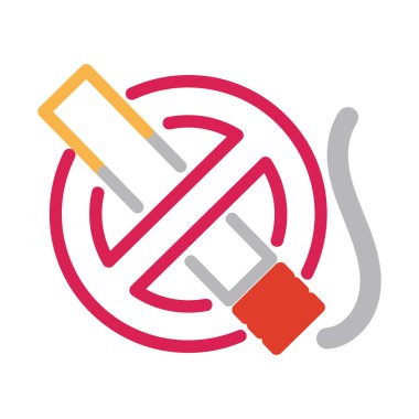 İzole edilmiş renkli sigara simgesi yok Neon biçimi Vektör illüstrasyonuName