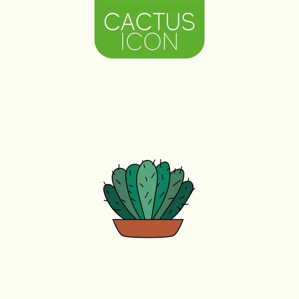 stock vector Isolated colored cactus indoor plant icon Vector illustration