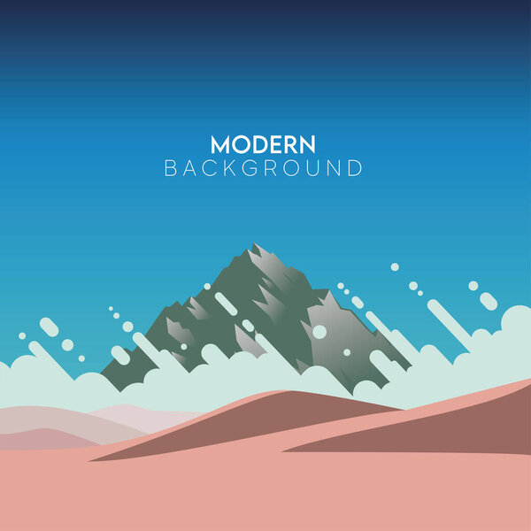 Цветная современная иллюстрация природного ландшафта