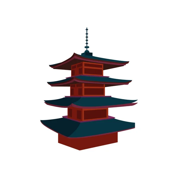 Ізольована Традиційна Японська Пам Ятка Замку Векторні Ілюстрації — стоковий вектор