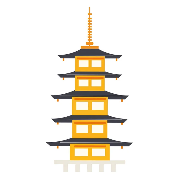 Ізольована Традиційна Японська Пам Ятка Замку Векторні Ілюстрації — стоковий вектор