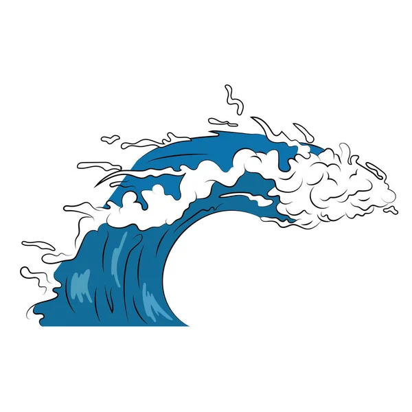 Isolert Japansk Havbølge Vektorillustrasjon – stockvektor