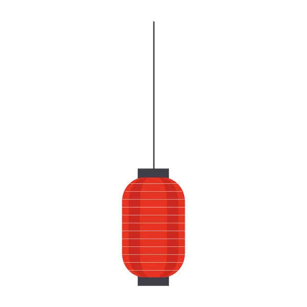 Icono Aislado Lámpara Asiática Roja Color Vector Ilustración — Archivo Imágenes Vectoriales