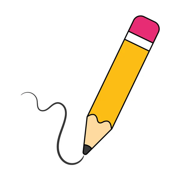 Zole Edilmiş Renkli Kalem Simgesi Düz Tasarım Vektörü Illüstrasyonu — Stok Vektör